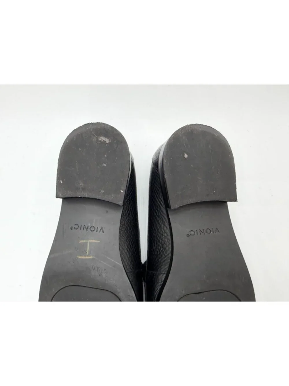 Vionic Sellah Tumbled Leather Penny Loafers Black Women Size 8 Work Casual Shoes